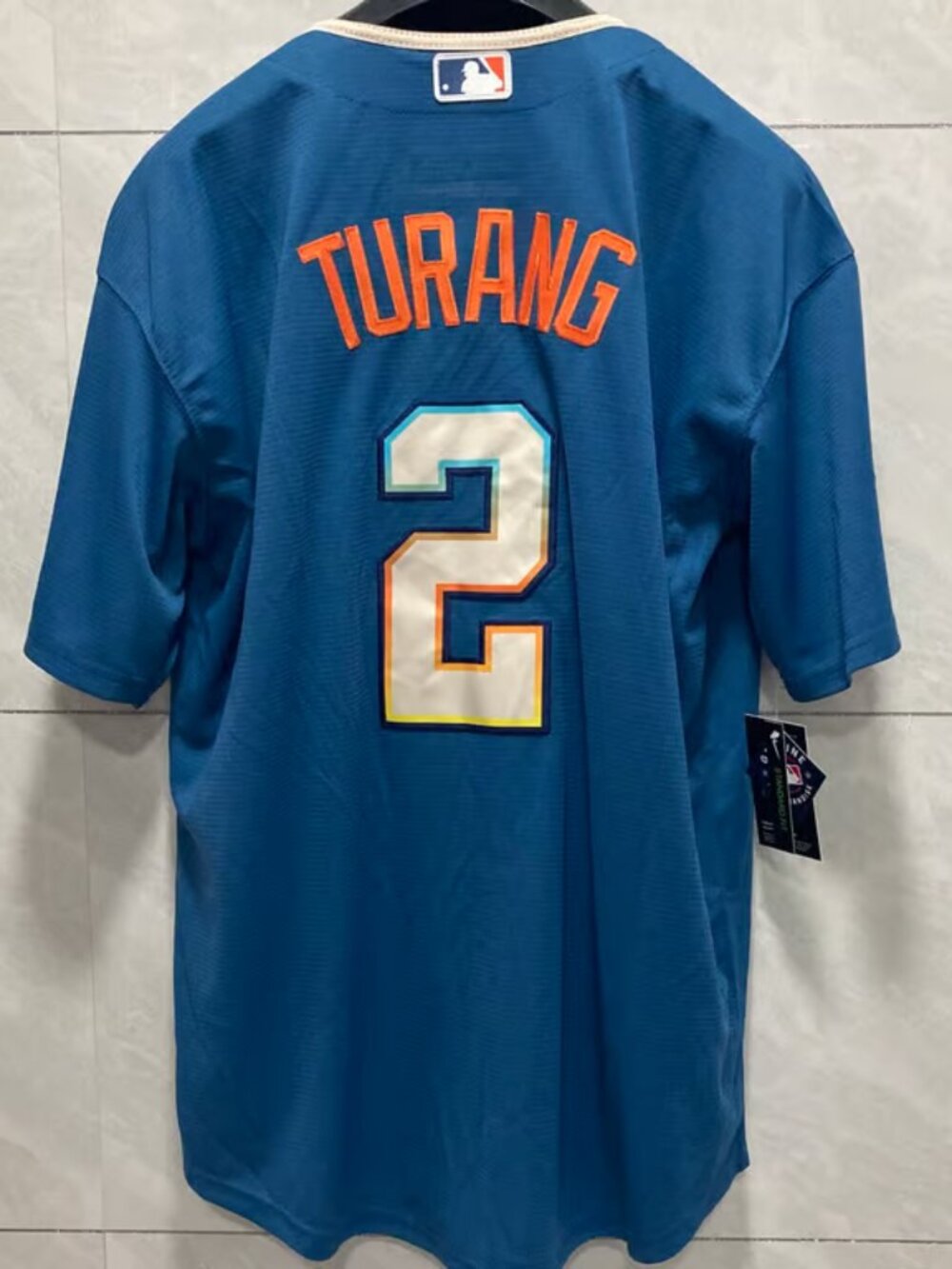 Brice Turang Blue Jersey Stitched